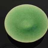 Vintage 50s-60s dish in green enamelled terracotta