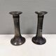 A set of ceramic candlesticks in bluish metallic glaze, Denmark 1980s