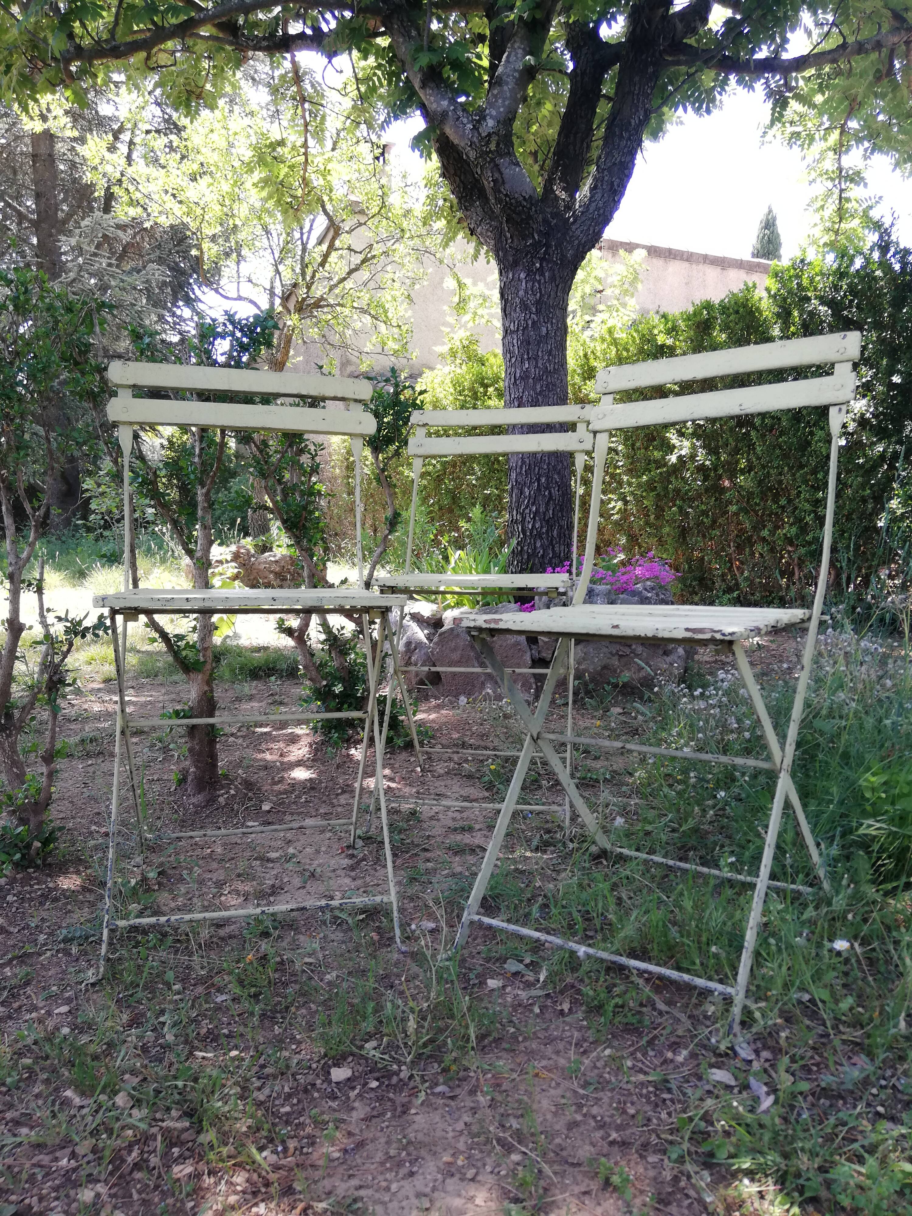 3 garden folding chairs