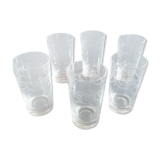 6 engraved crystal glasses