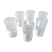 Set de 6 verres en cristal gravés