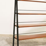 Scandinavian ladder shelves in teak and iron, Italy 50s