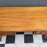 Bureau en bois blond années 1960