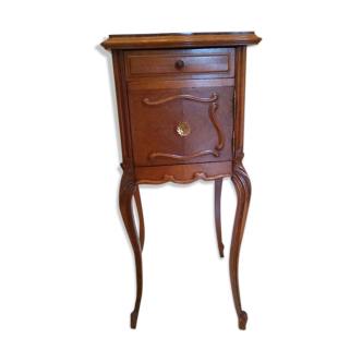 High bedside table in wood and marble early twentieth century