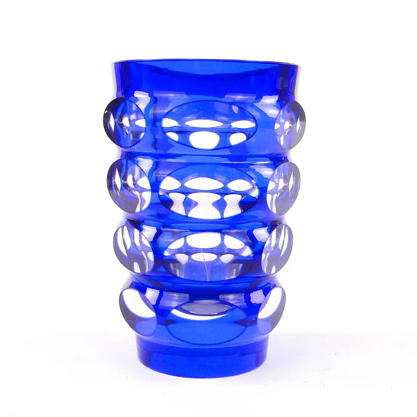 Mid-century modern vase, cobalt glass, Germany, 1950s
