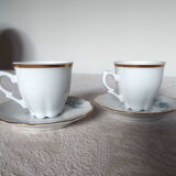 2 tasses à café porcelaine Chauvigny