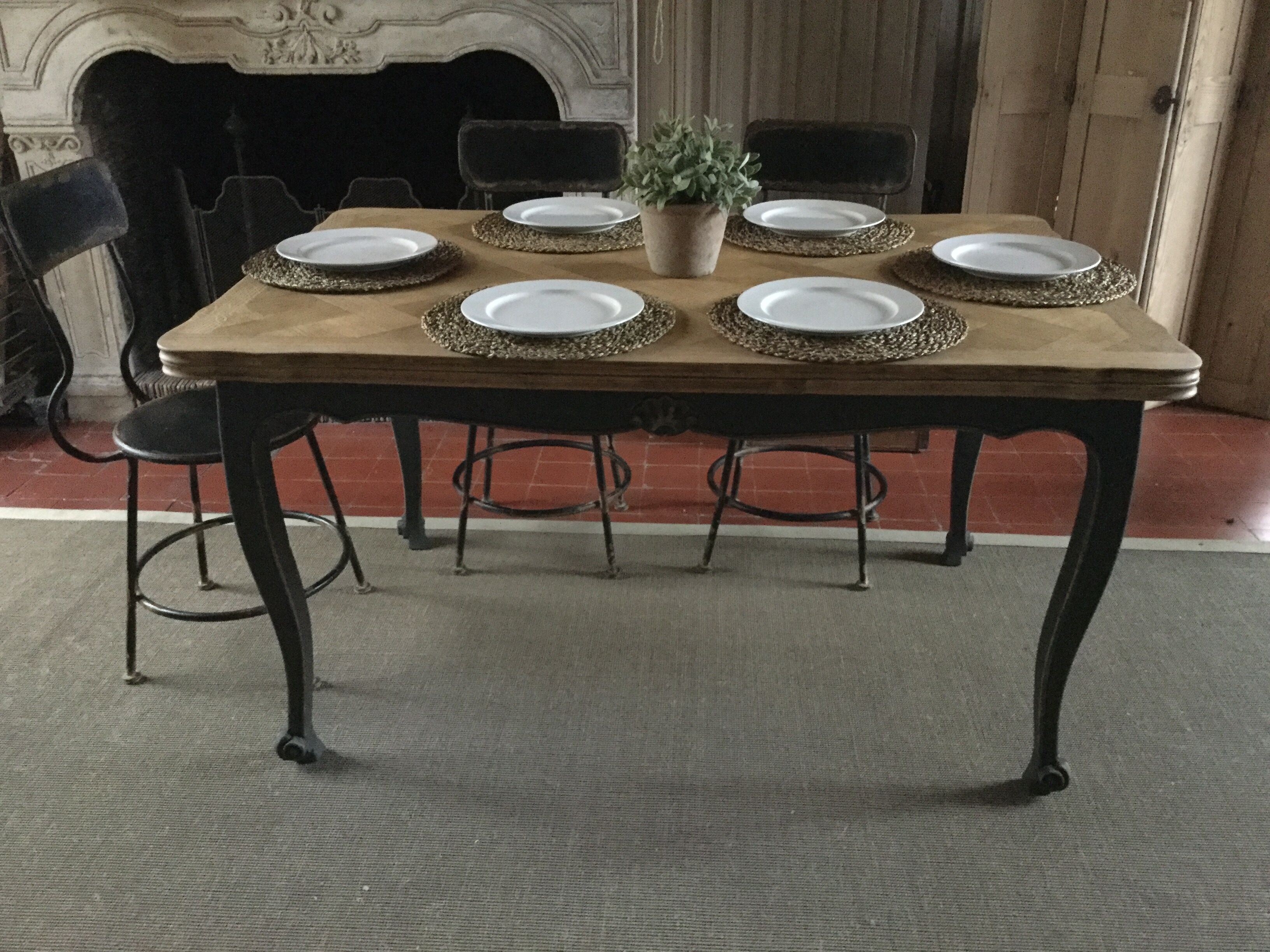 Old dining table with extensions