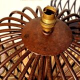 Wrought iron ball table lamp, brutalist art design