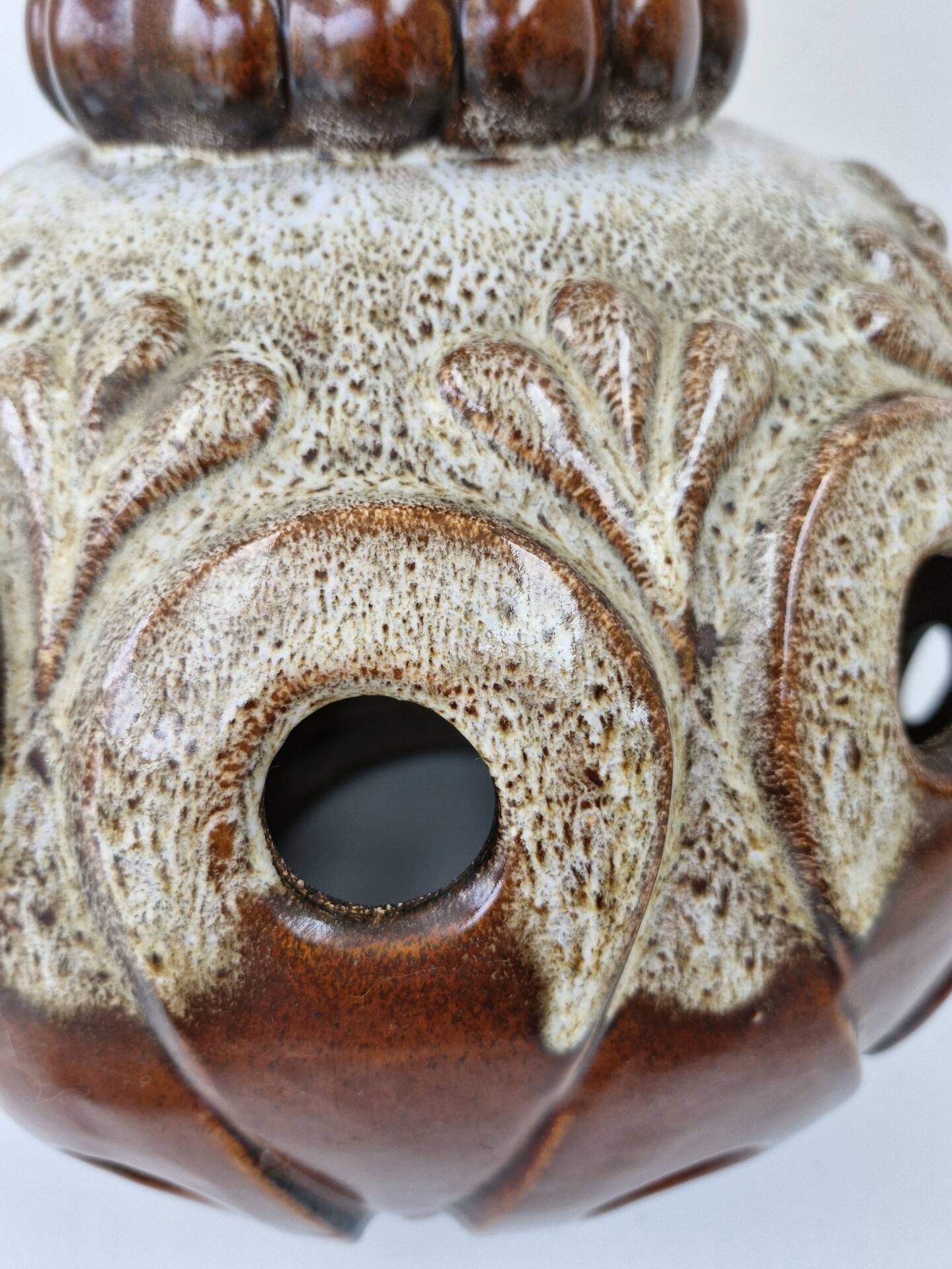 Vintage 60-70's sun lamp ceramic fat lava style functional