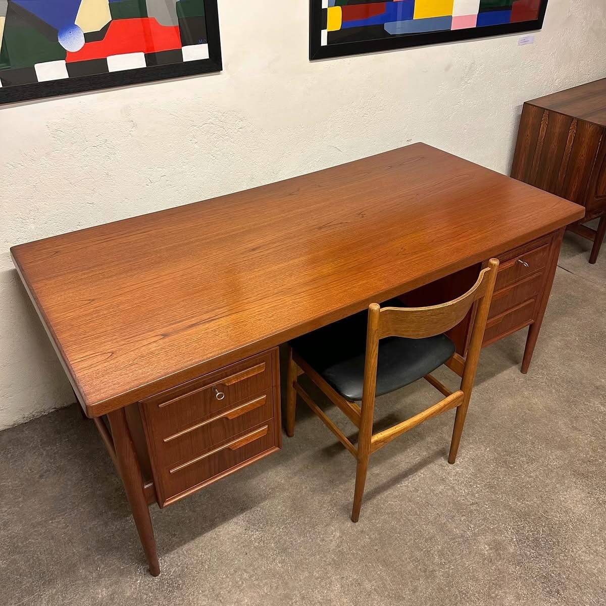 Danish double-sided desk in teak, 1960.