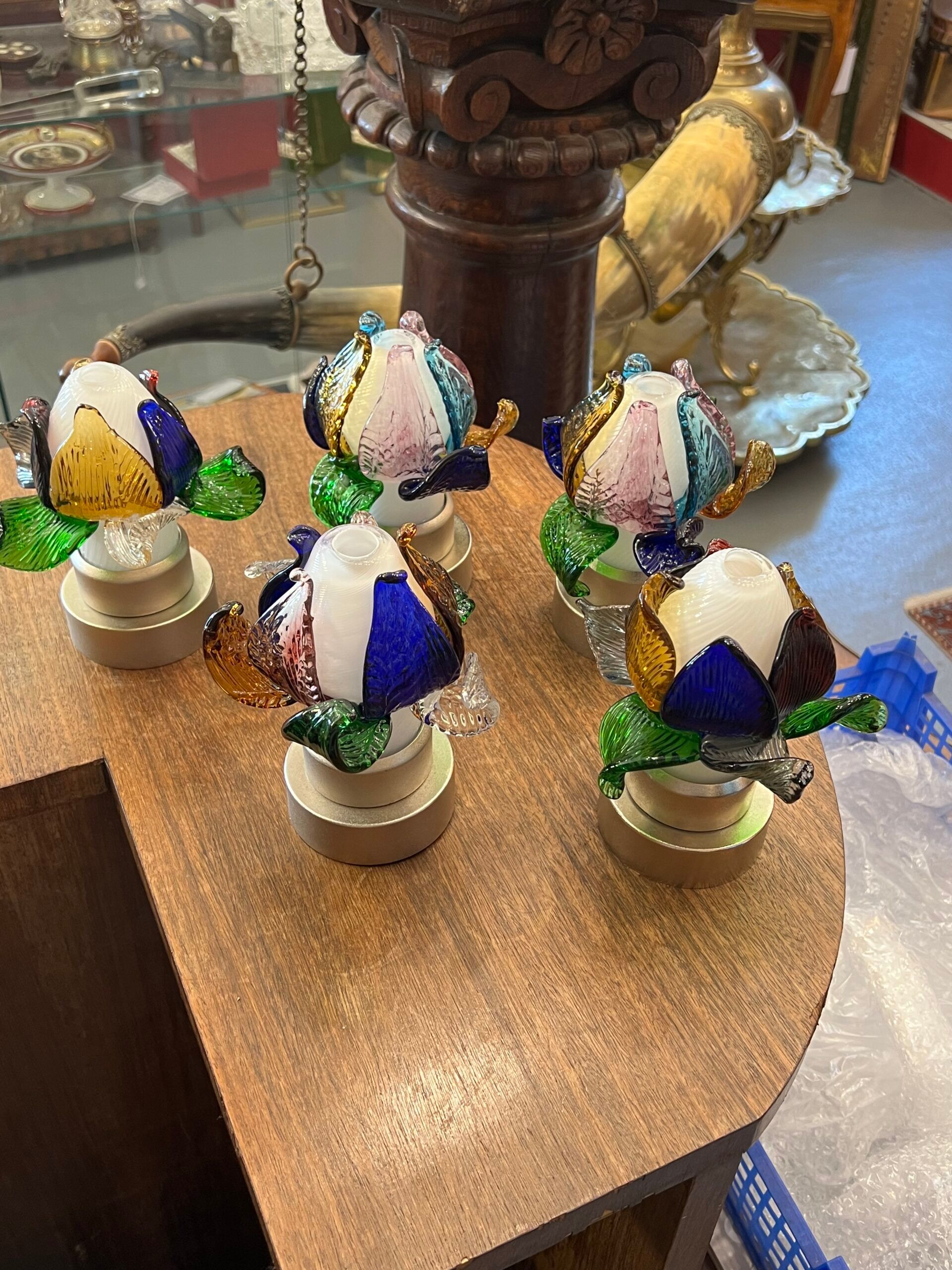 Rare series of 5 Murano Borek Sipek (1949-2016) flower-shaped sconces