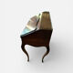 Sloped desk, antique marquetry secretary in wood – Louis XV style