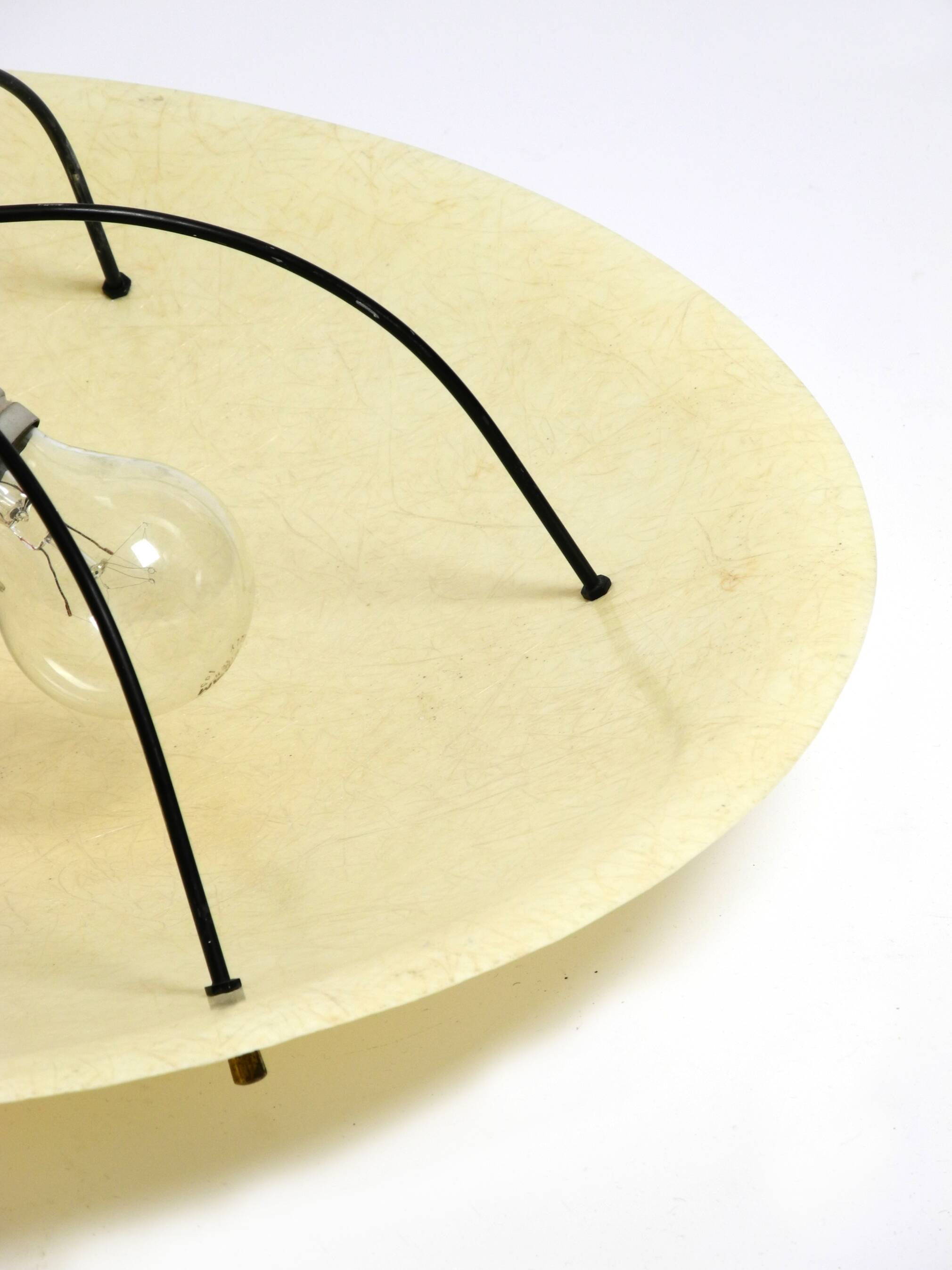 Extremely rare large round Mid Century Modern fiberglass ceiling lamp | Ø 5