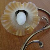 Old table lamp brass vintage tulip glass