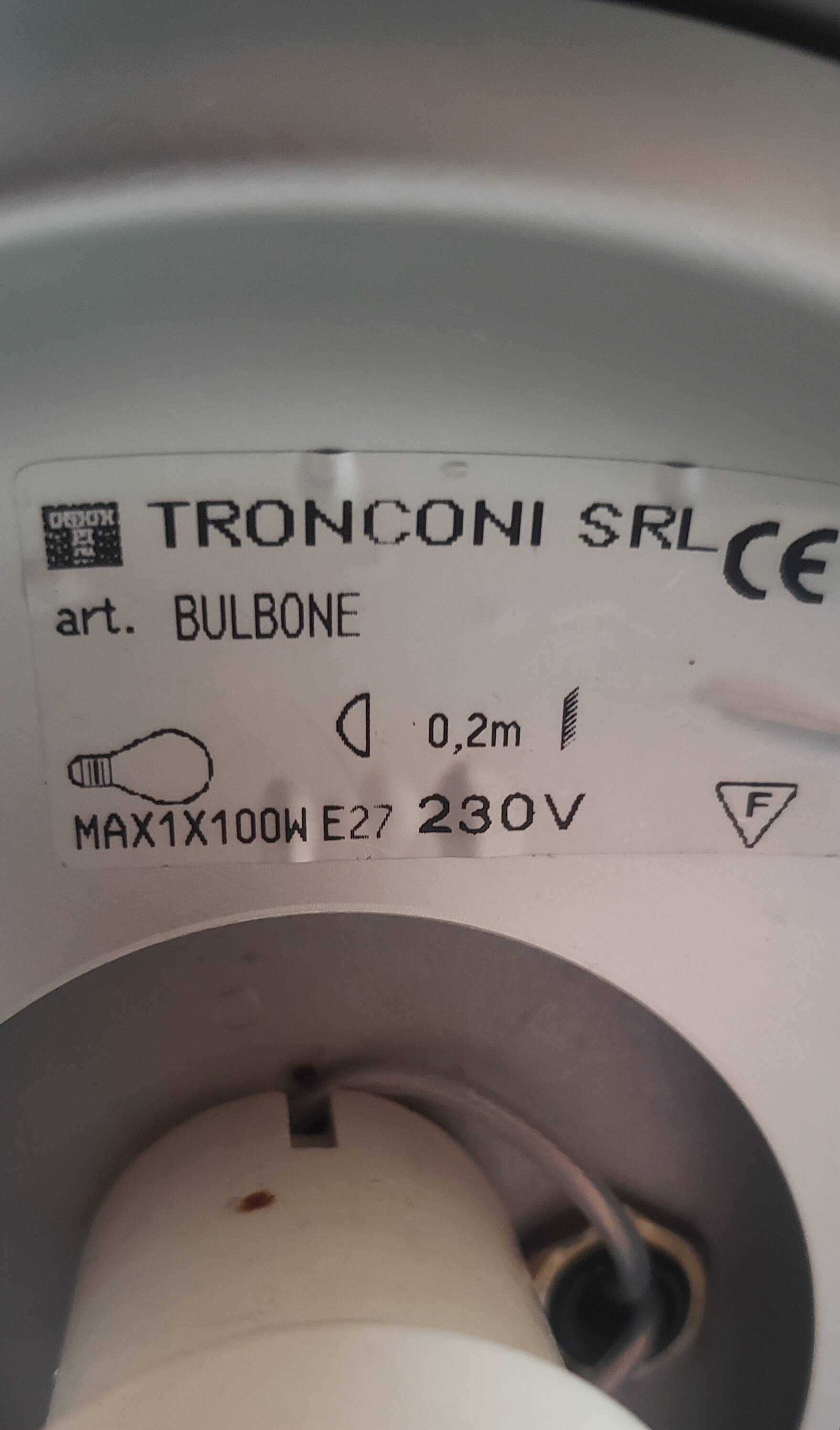 Bulbone wall lamp produced by Tronconi Milano