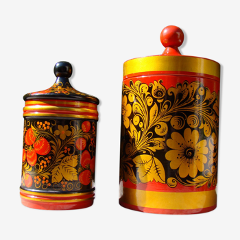 Ussr painted wooden boxes