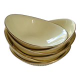 Set of 6 oval yellow hollow plates Salins model Tivoli