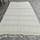 Off-White Oversize Oushak Vintage Rug For Living Room, 181x335 Cm