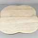 Coffee table with travertine top in cloverleaf shape, Italy, 1970s.