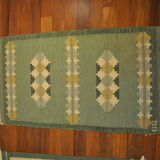 Mat Swedish Rollakan, wool woven hand, Sweden, 1950 - 90x165cm