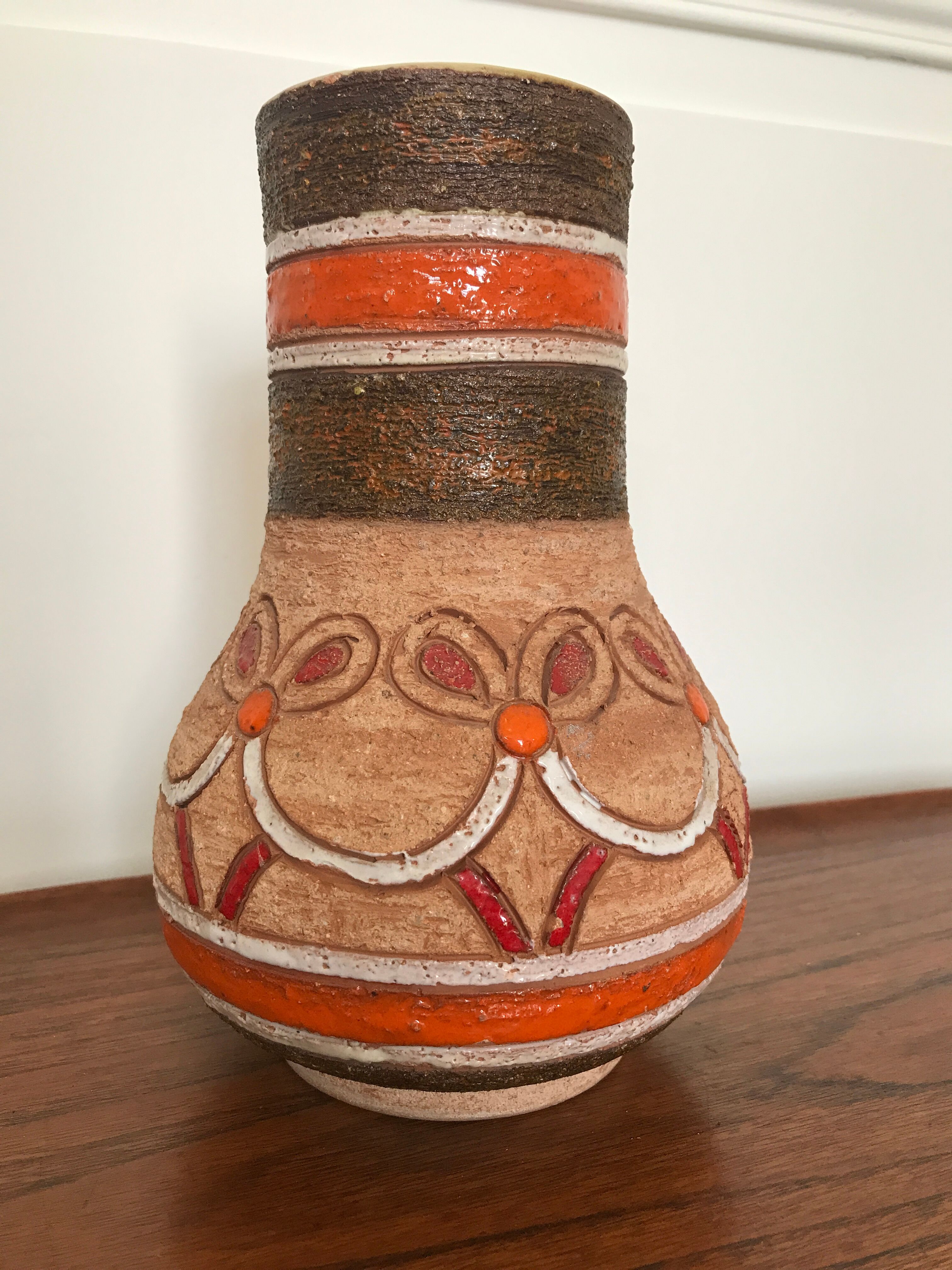 Glazed stoneware vase italy