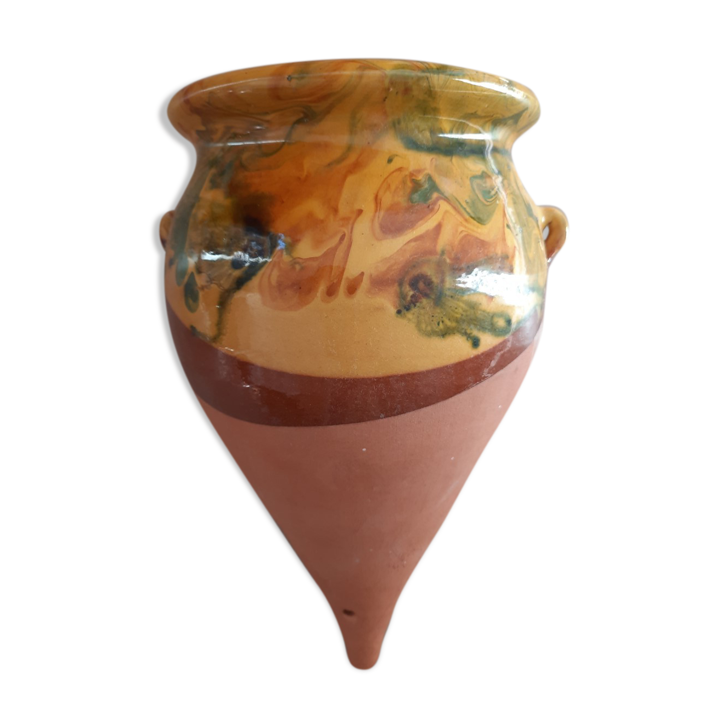 Glazed terracotta pot