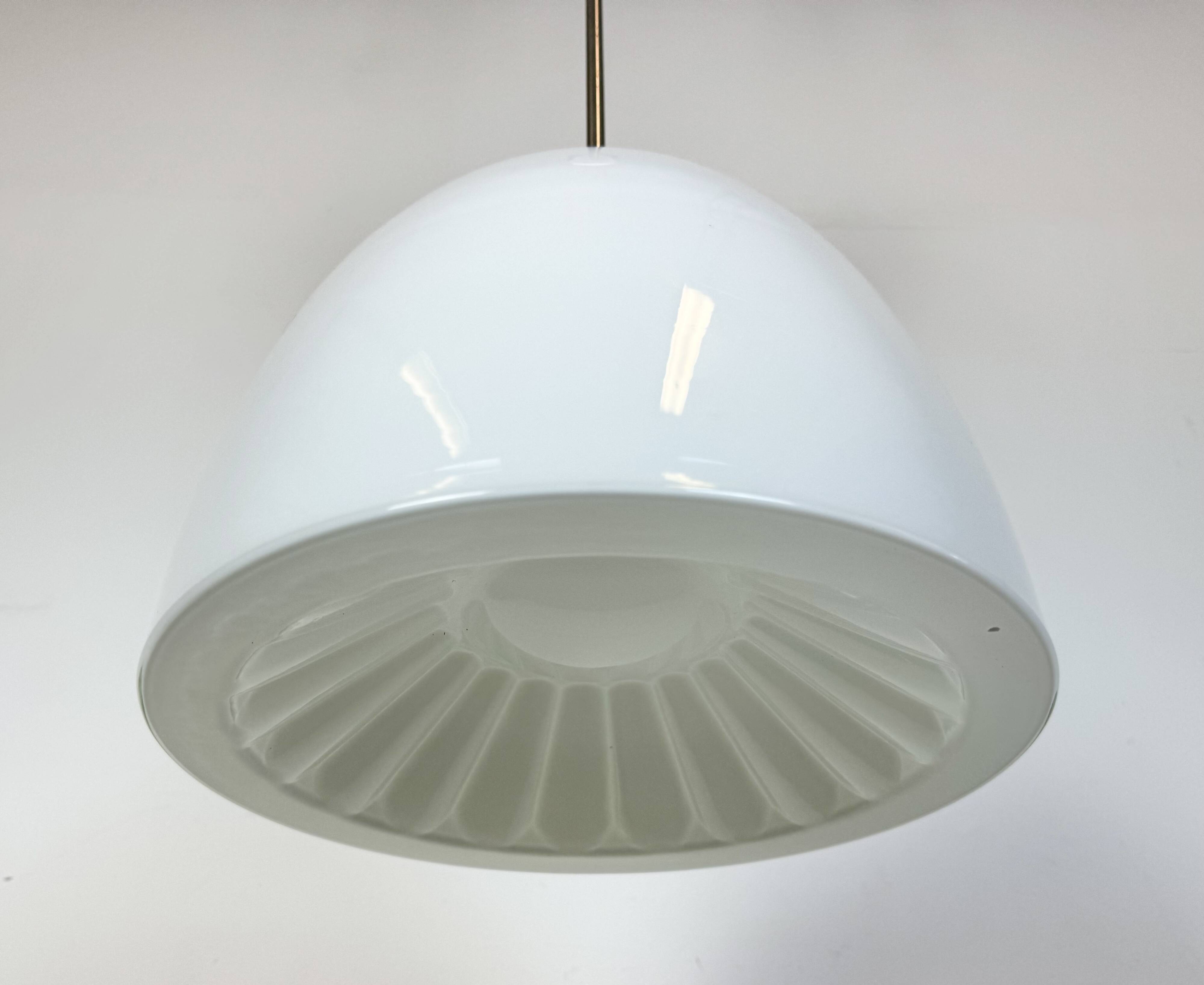 Vintage Chandelier with Milk Glass from Elektrosvit, 1960s