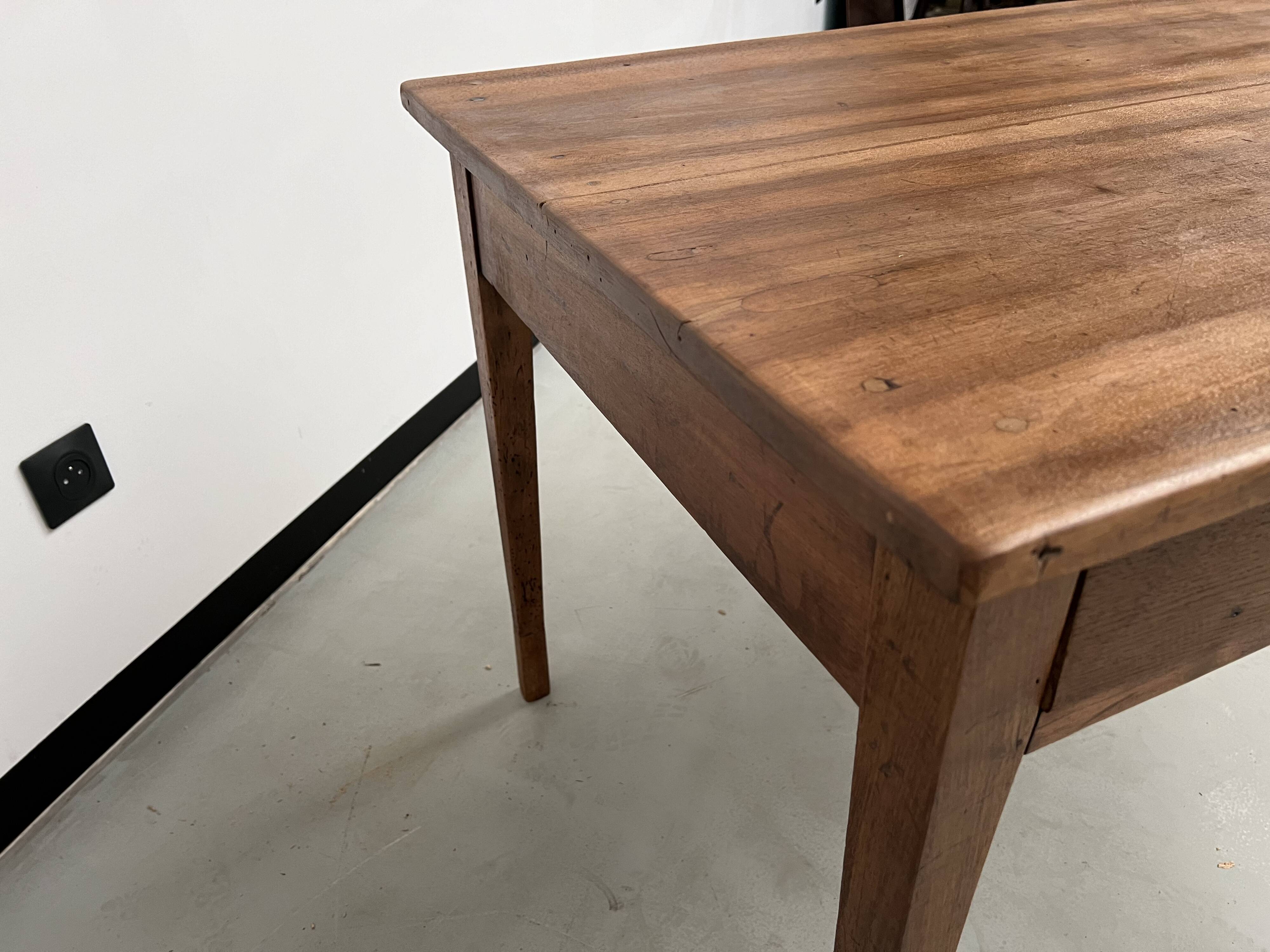 1900 solid walnut desk with two drawers