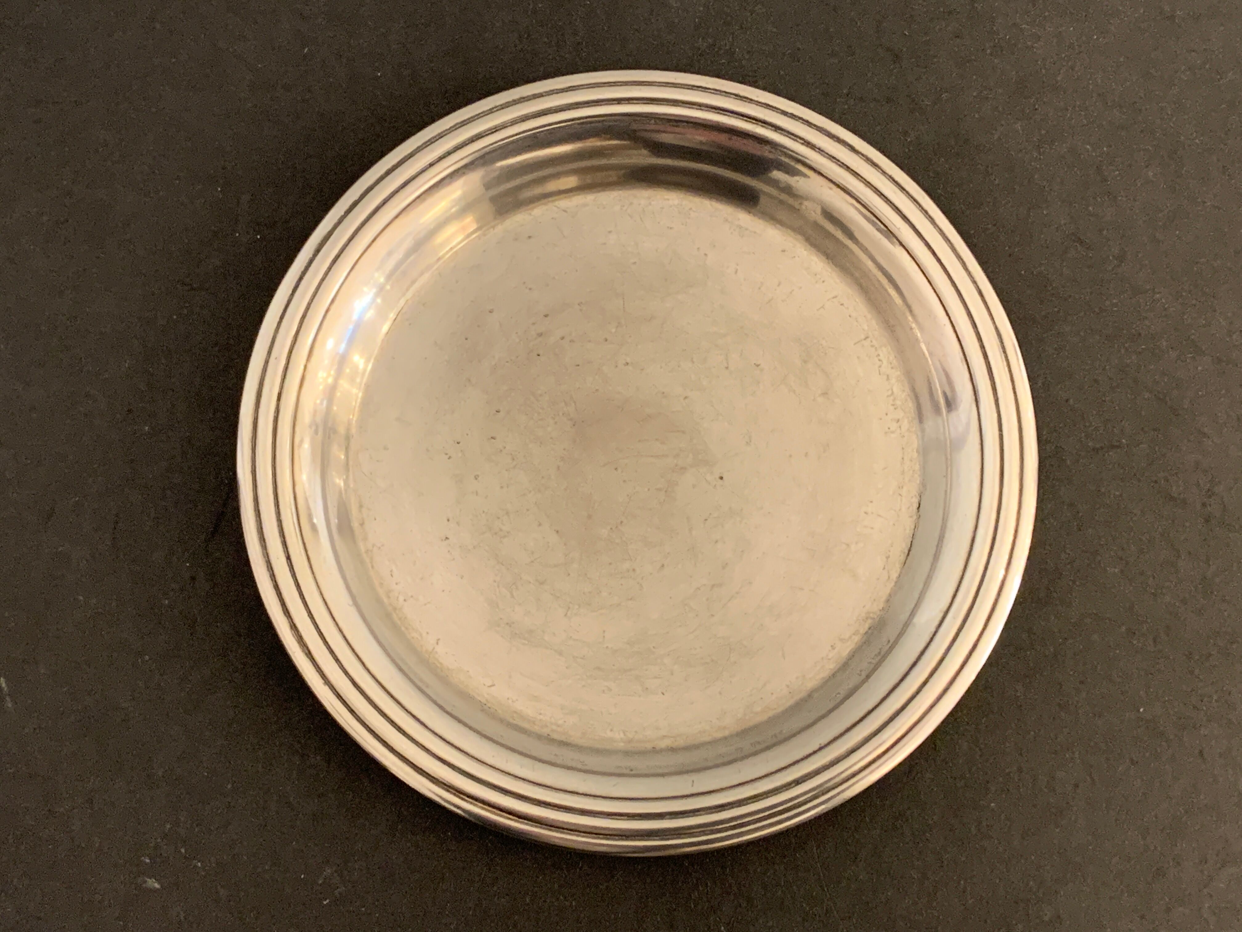 Luc Lanel art deco bottle underwear for Christofle, silver metal ripple model