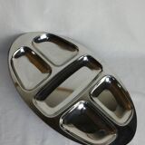 serviteur ovale en inox chromé