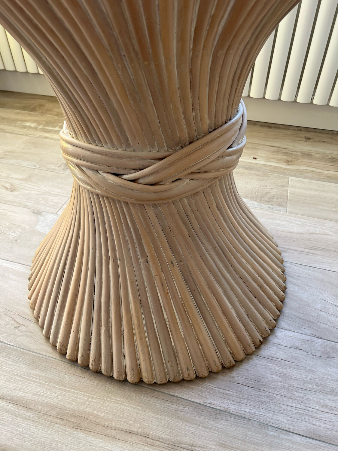 Bamboo and glass table