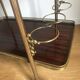 Service bar with vintage wheels in formica and brass 60s