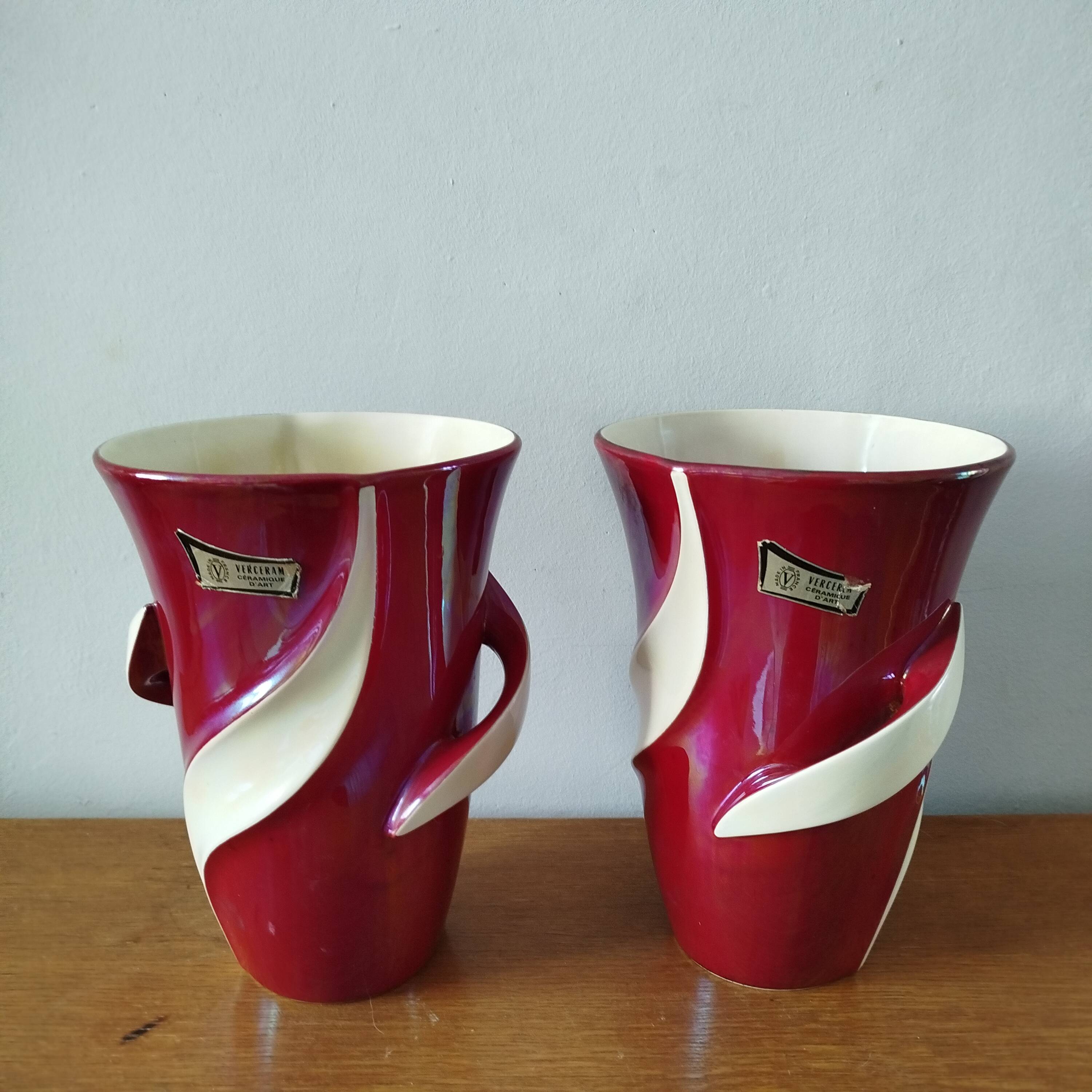 Pair of Veceram vases from the 50s