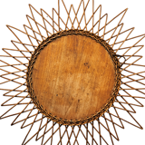 Vintage rattan sun mirror 65 cm