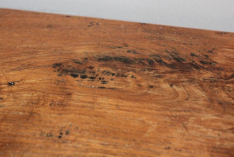 Massive ash chest and iron handles - mid-19th century