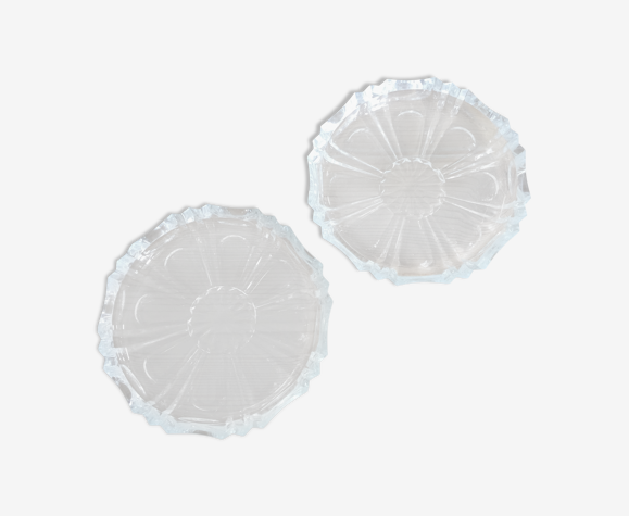 Lot de deux cendriers en verre cristal
