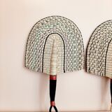 Set of 2 Bolga fans, African wall decor