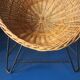 Pair of mid century bamboo and iron pod chairs, 1960s