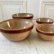 Duos of salad bowls in Gien sandstone 70s made in France