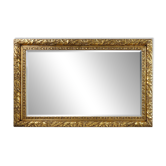 Large French Rustic Baroque Oak Wall Mirror, circa 1850