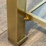 Modernist coffee table in brass and glass tops by Guy Lefèvre for Maison Jansen.