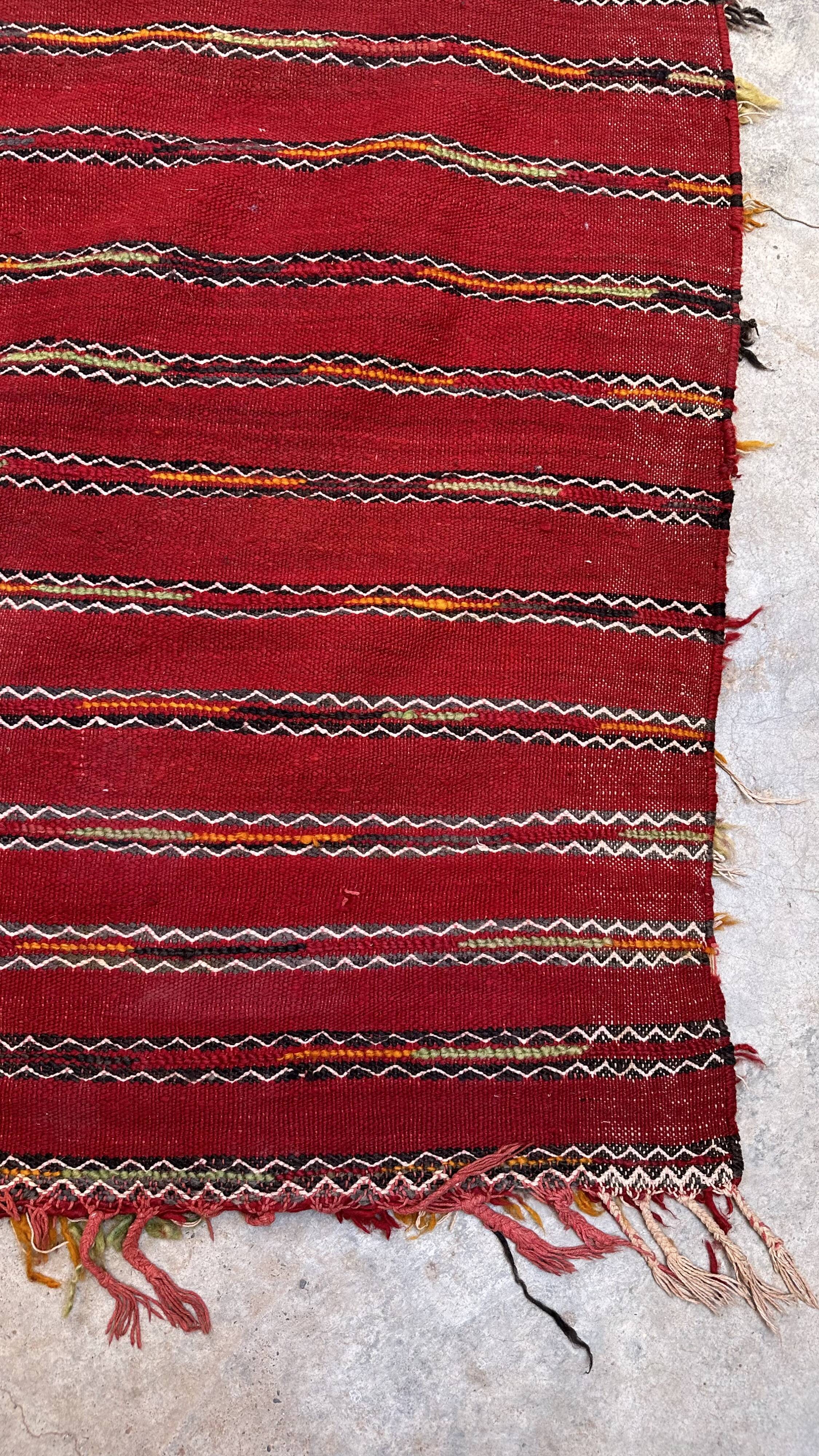Moroccan kilim zemmour rug - 386 x 168 cm