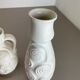 Set of 4 Red-White Fat Lava Op Art Pottery Vases by Bay Ceramics, Germany