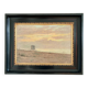 Vintage original seascape oil painting, signed beachside art