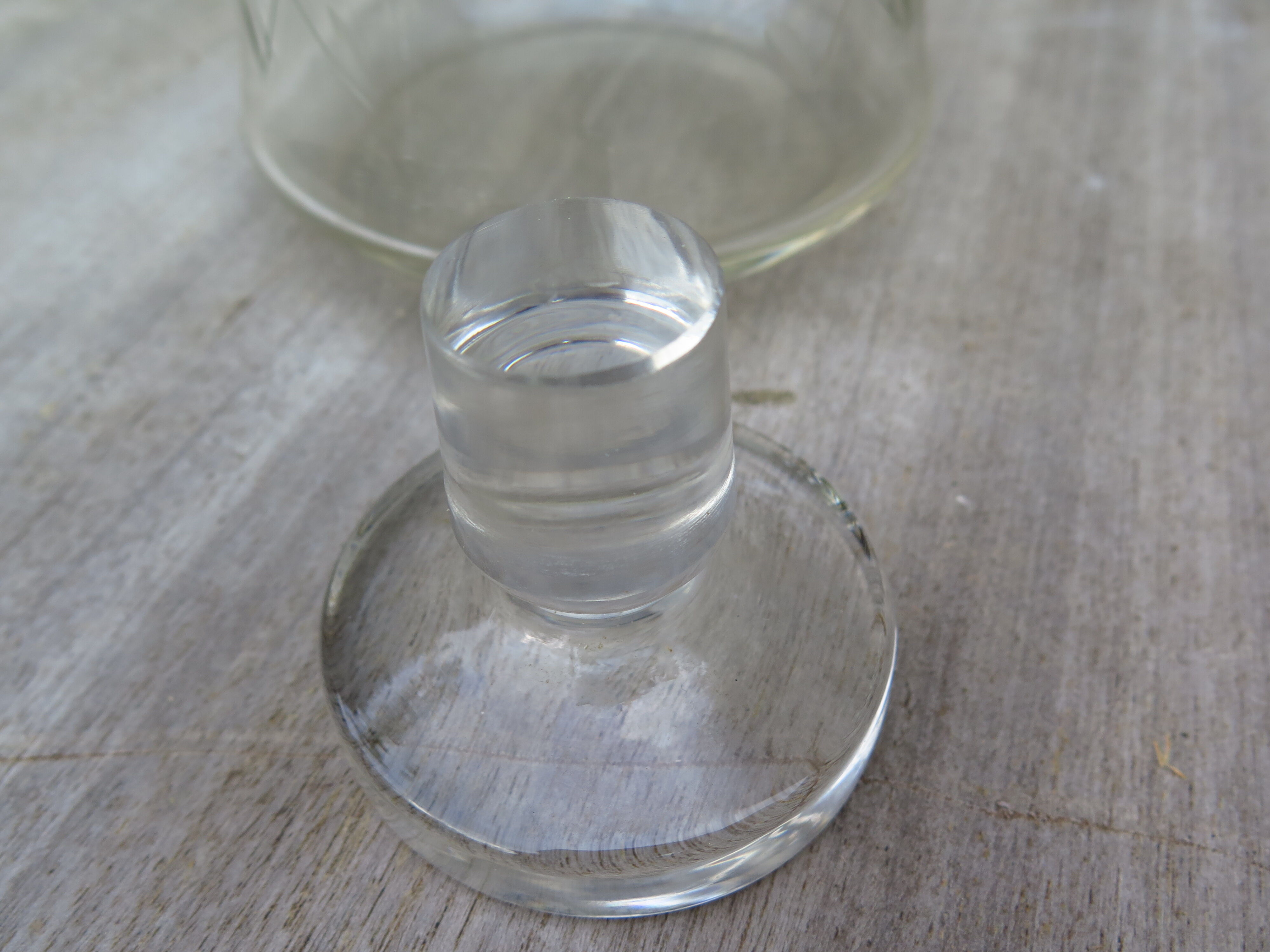 Frosted engraved crystal decanter