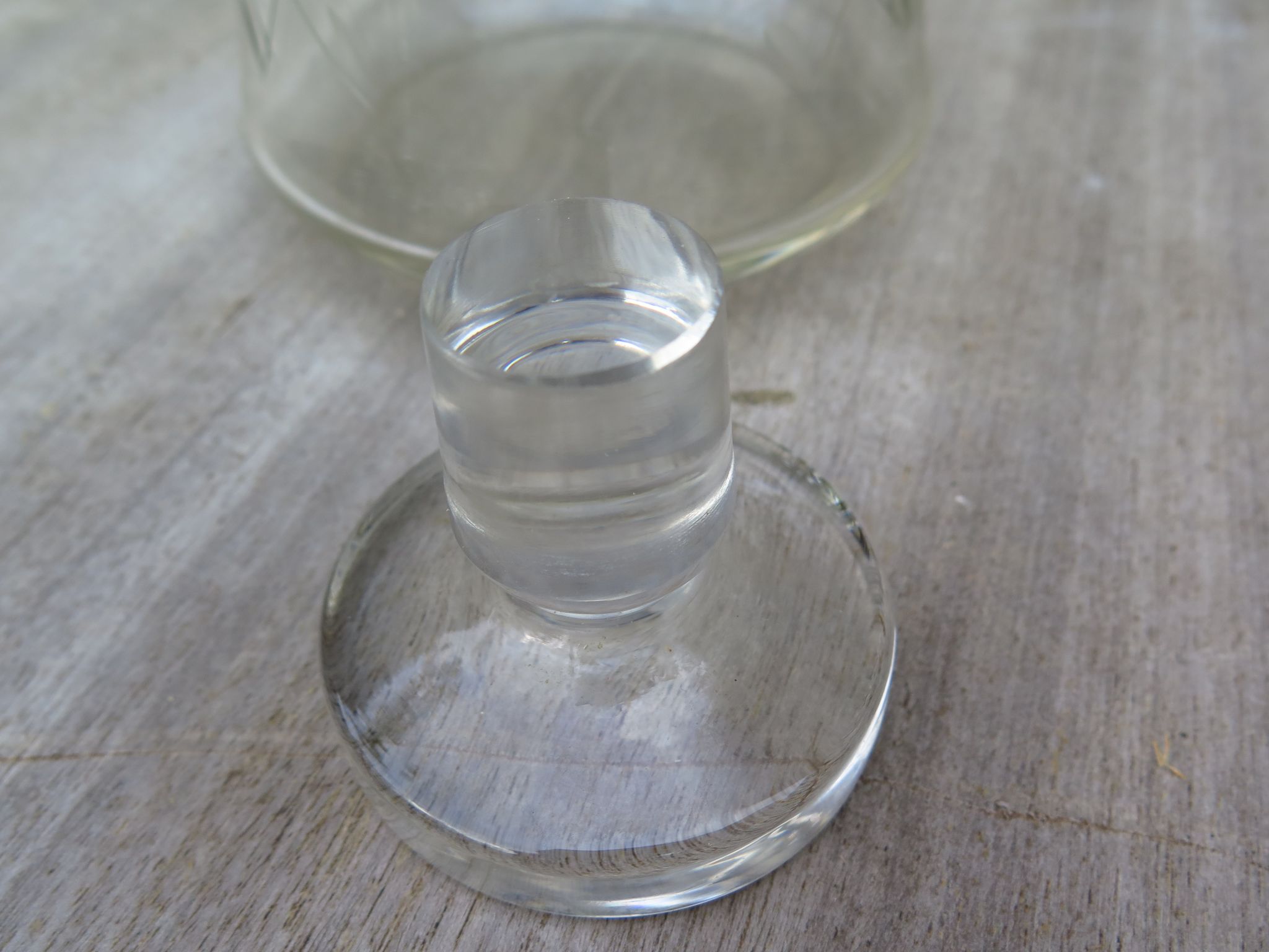 Frosted engraved crystal decanter