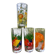 Vintage set of 4 fruit-decorated orangeade glasses.