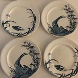 4 Japanese Longwy flat plates