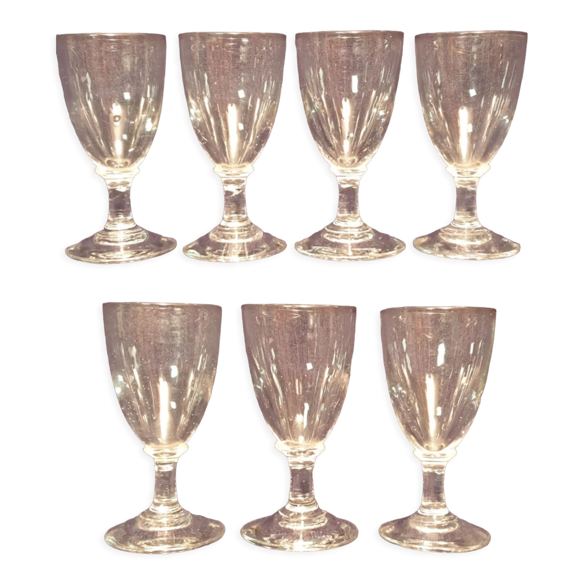 7 antique shot glasses