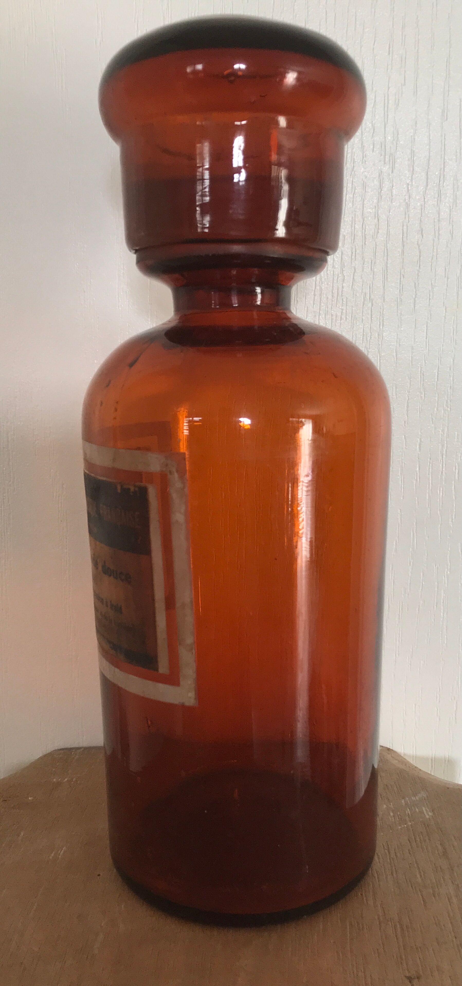 Old pharmacy jar bottle in blown glass 26 cm